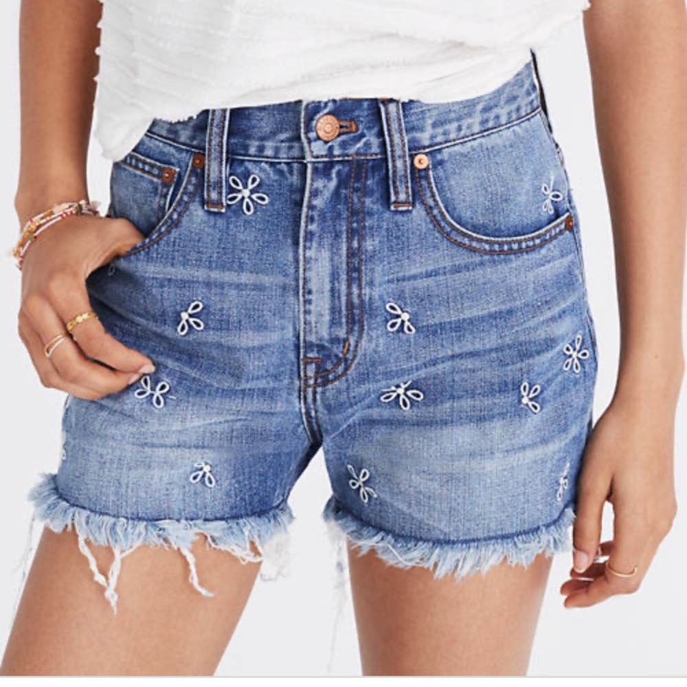 Madewell the perfect jean short, daisy edition